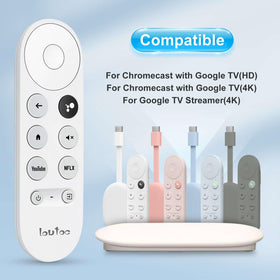 LOUTOC remote side view highlighting its slim, ergonomic profile for comfortable handling.