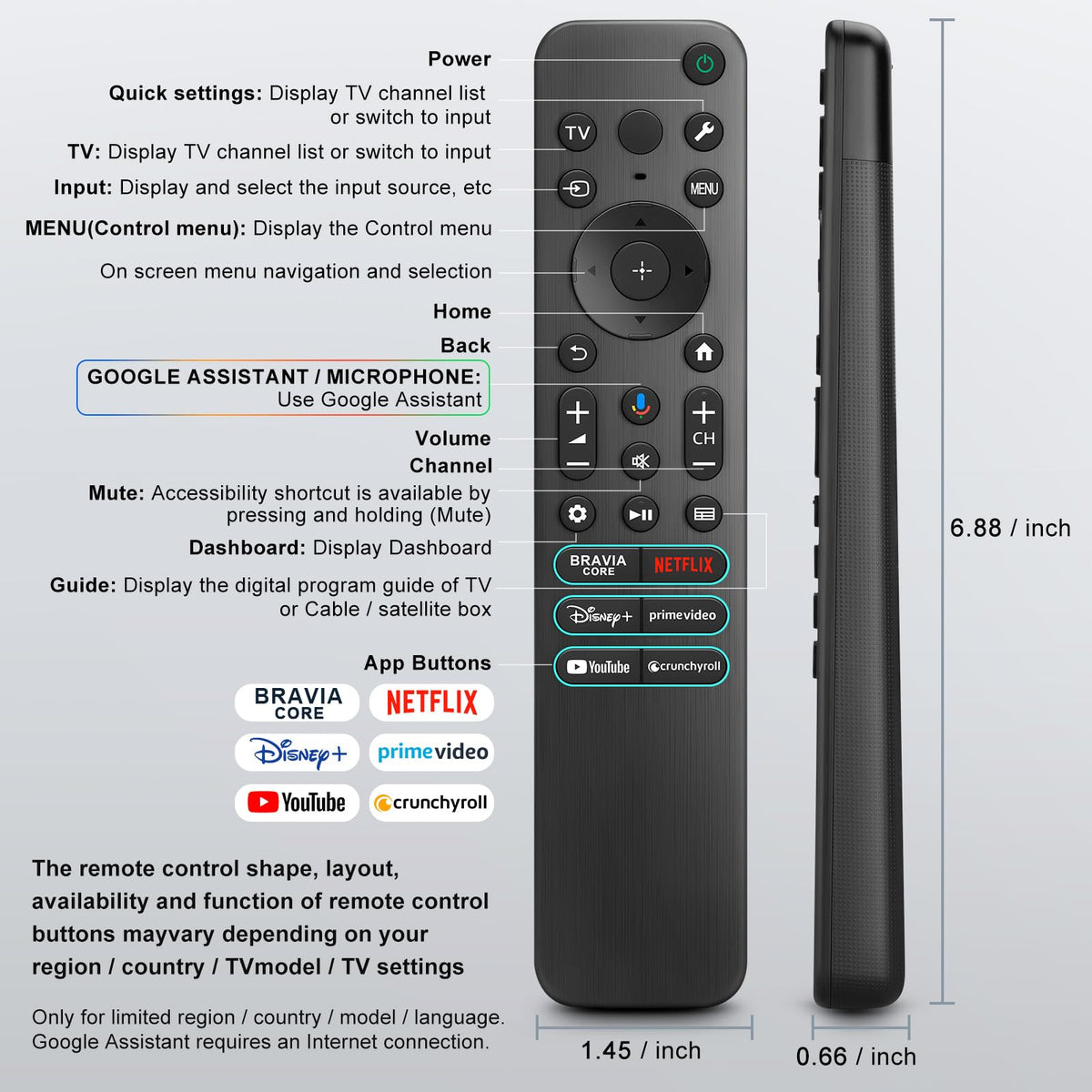 LOUTOC Sony Bravia remote compatible models coverage for universal replacement