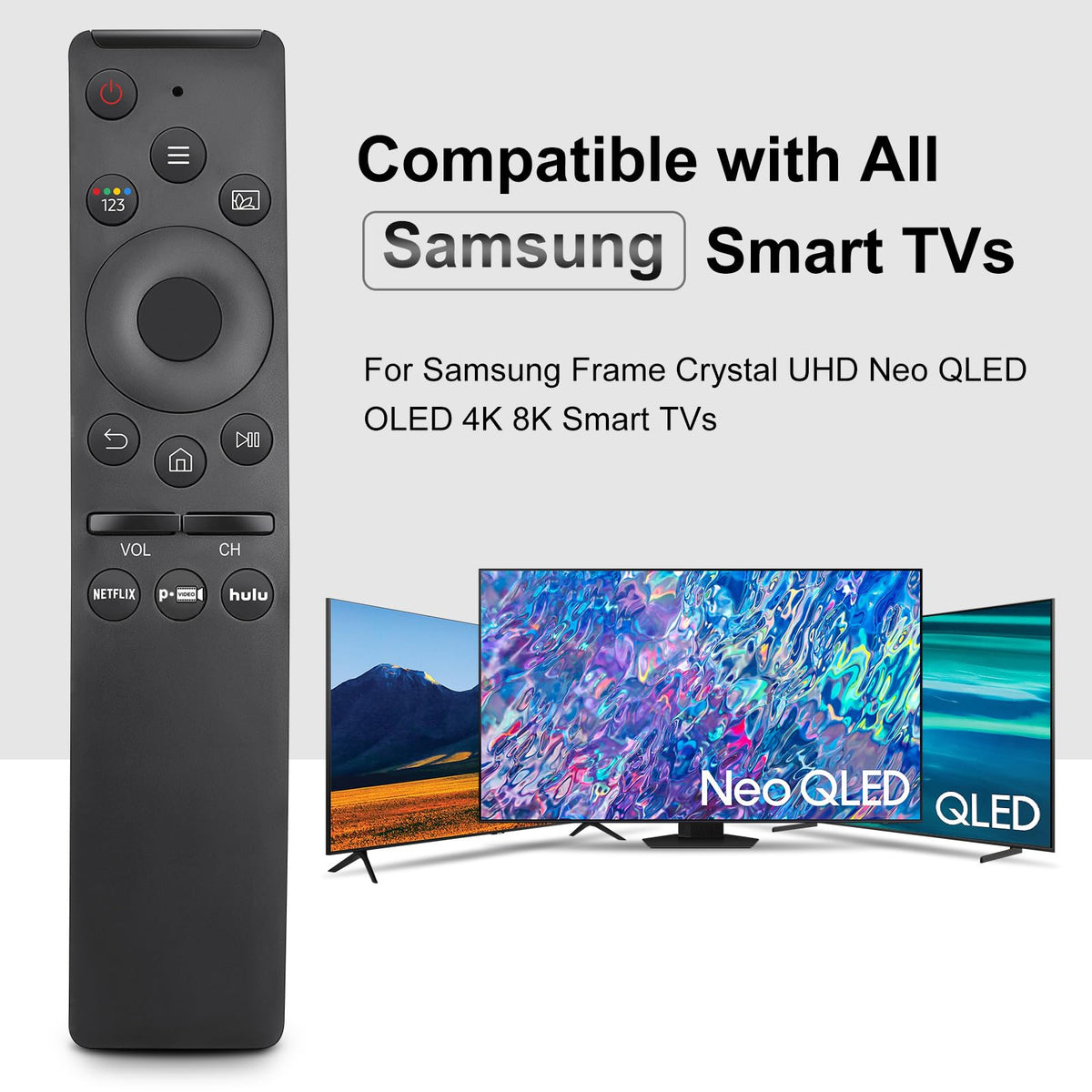 LOUTOC universal remote pack of 2 for Samsung, front view emphasizes backup convenience.