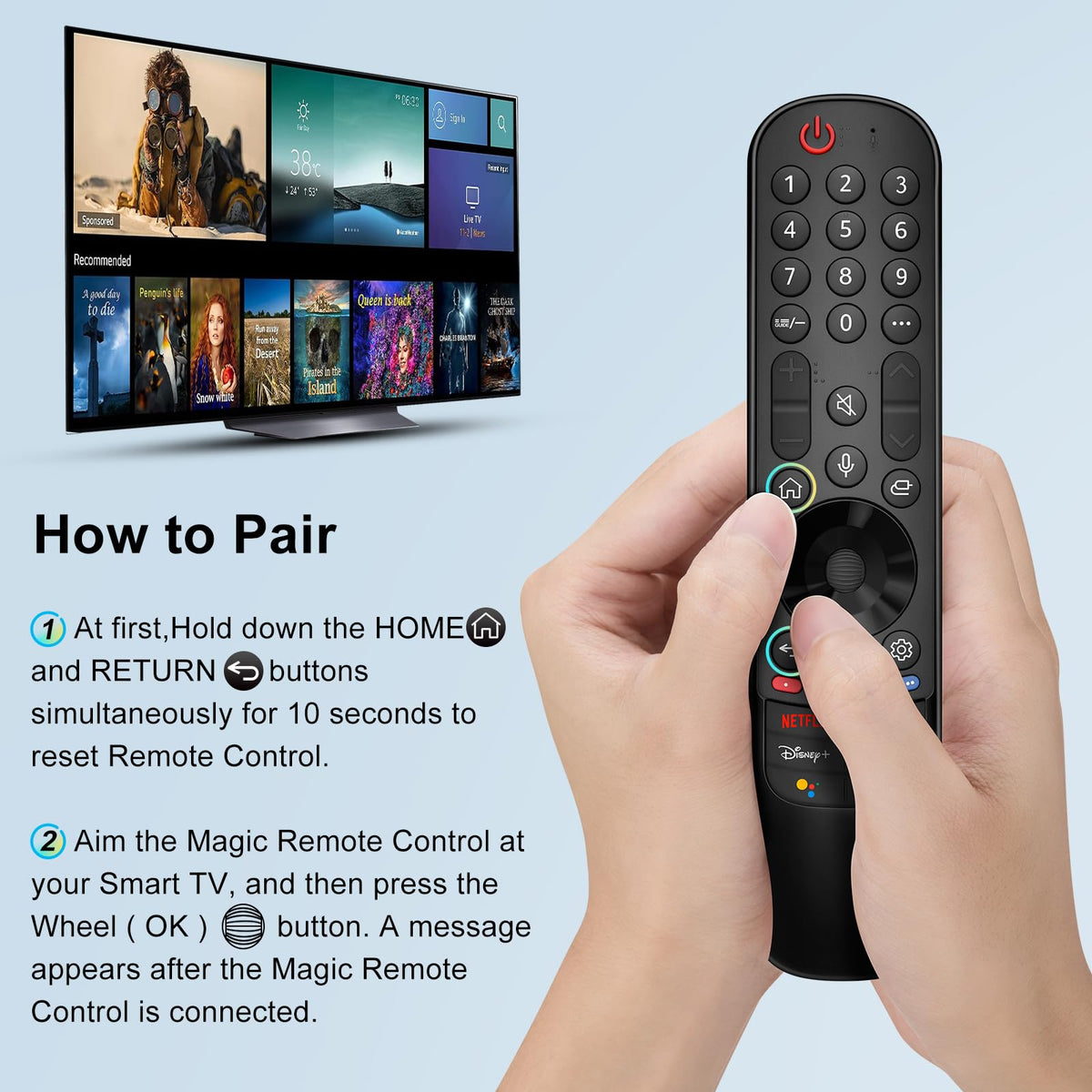 LOUTOC remote compatibility with 2022 LG TVs in action