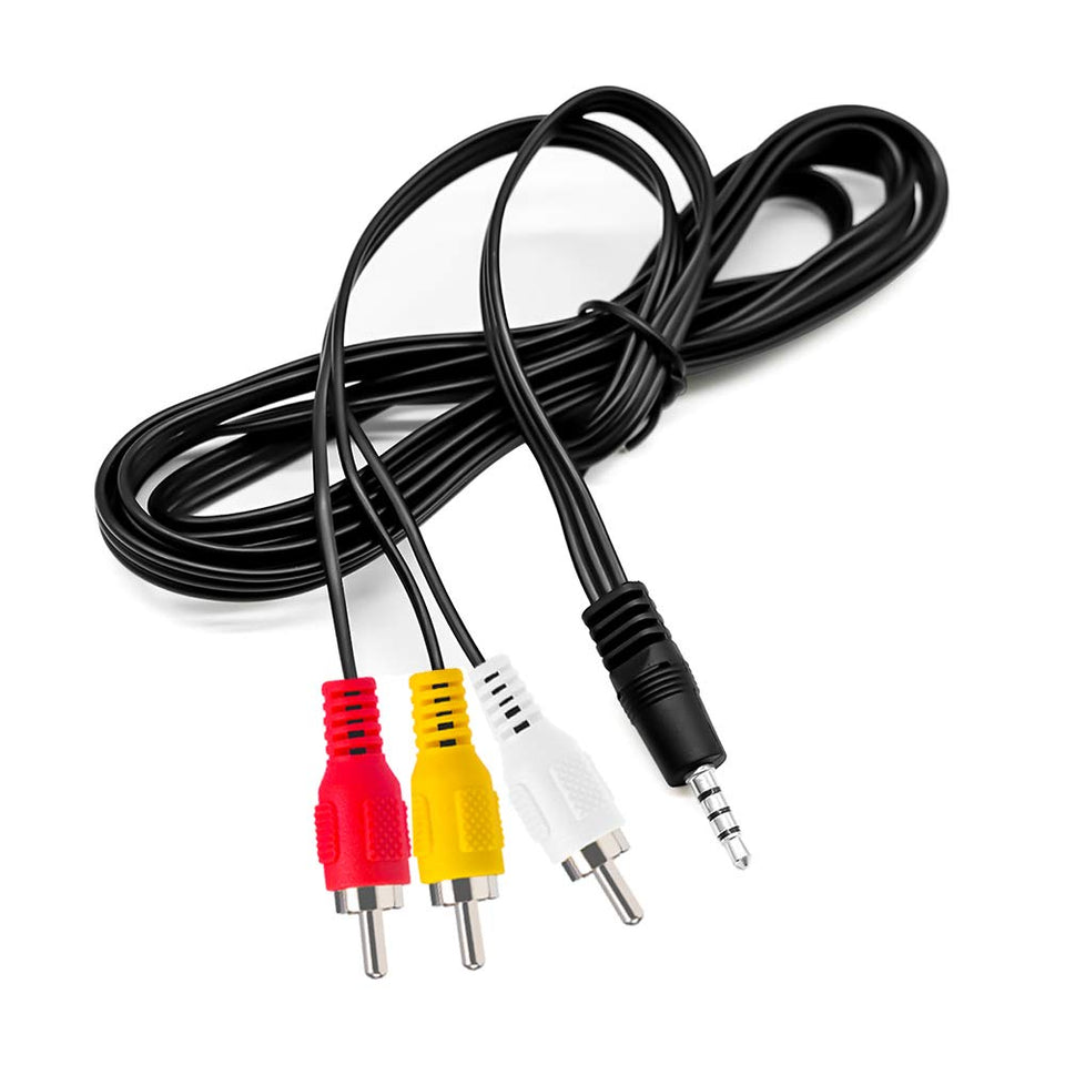 Love Your front view of 10ft AV cable showing connectors and packaging, easy setup