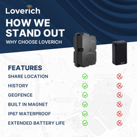 Loverich mobile app map view showing real-time tracking benefit