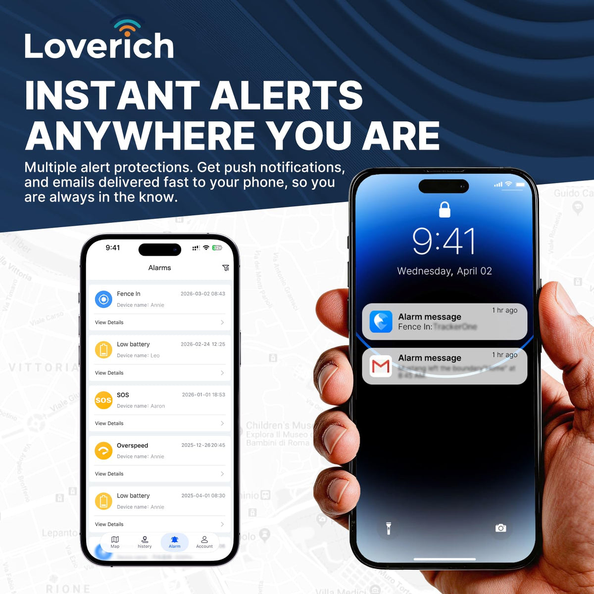Loverich retail box open with SIM included showing ready-to-use benefit
