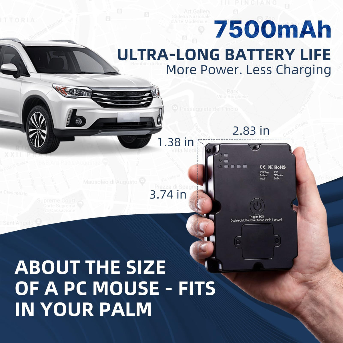 Loverich next to a credit card showing compact size and portability benefit