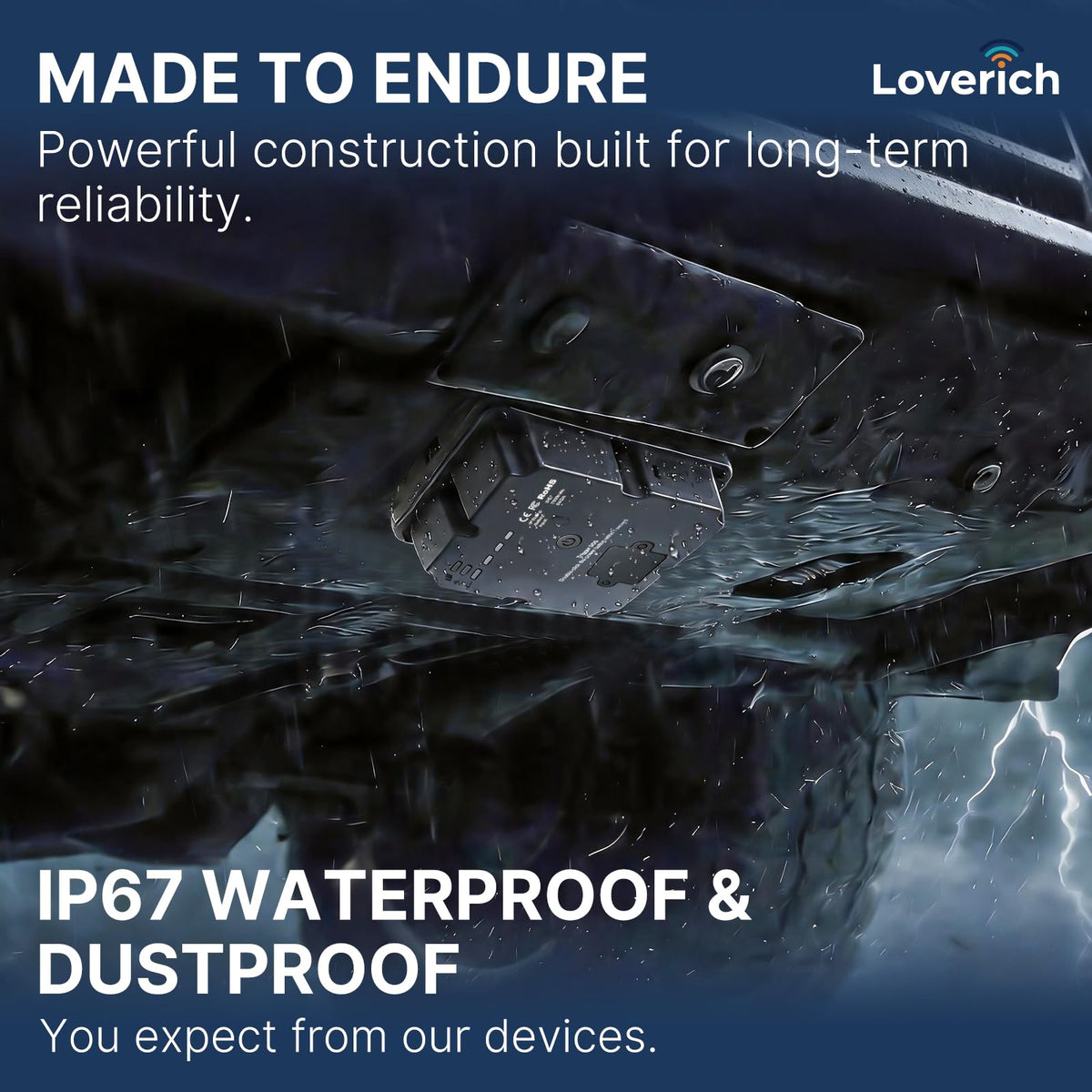 Loverich Type-C charging port view showing easy recharge benefit