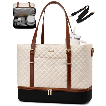 LOVEVOOK front view work tote showing organized compartments and professional look