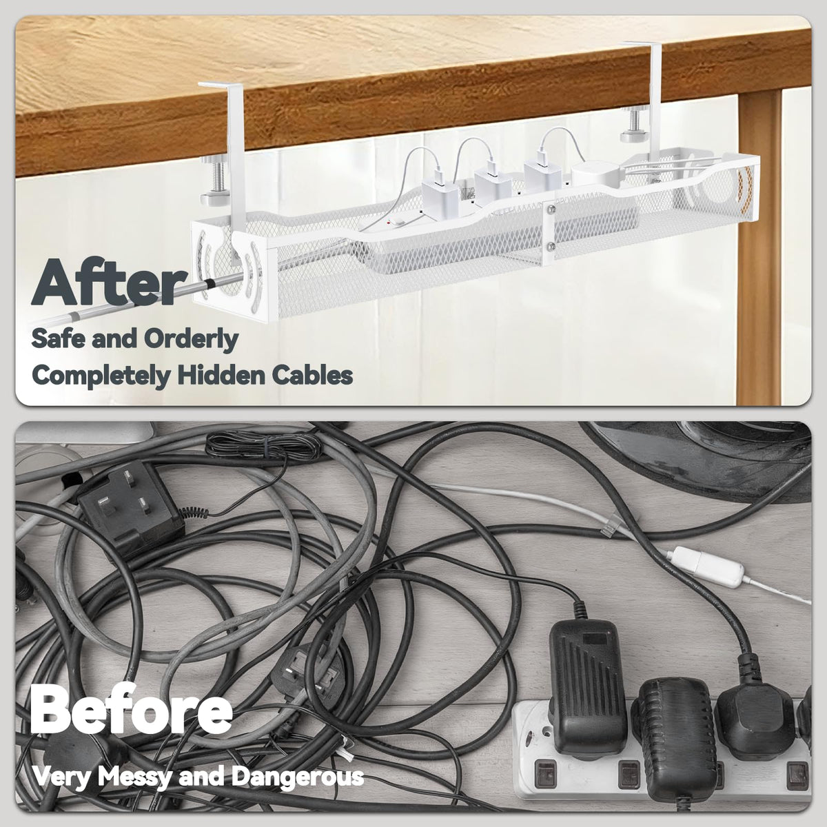LOVJOYSE metal cable organizer highlighting durable construction