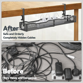 LOVJOYSE cable organizer in metal construction for sturdy cord support.