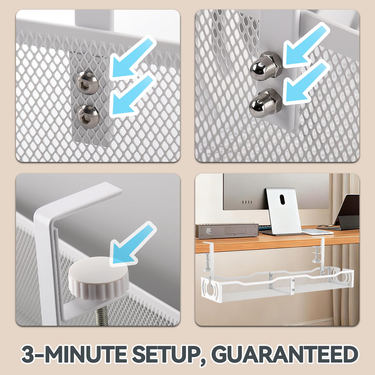 LOVJOYSE child- and pet-friendly cable tray keeps wires out of reach