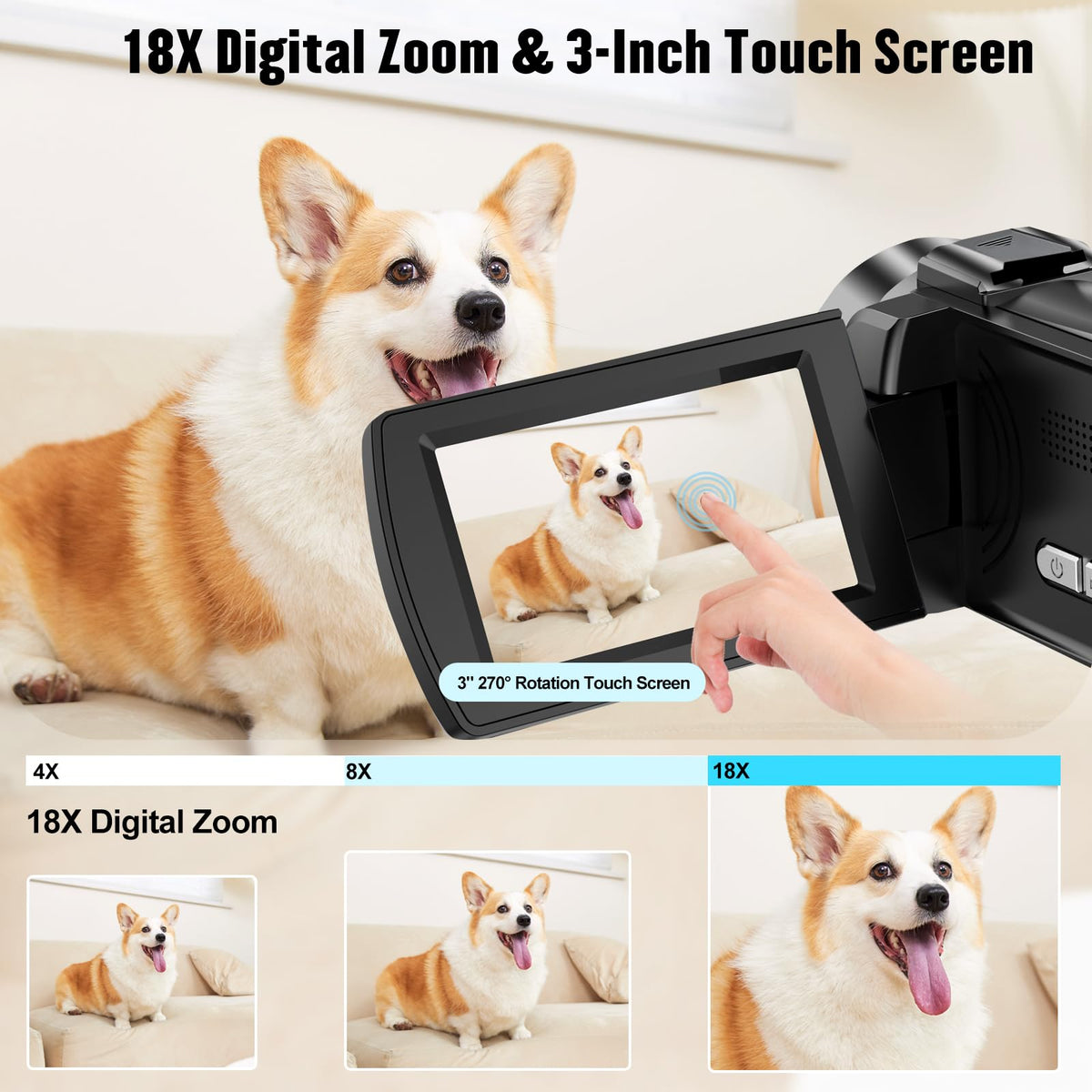 Lovpo 3-inch touch screen enables easy framing and quick adjustments.