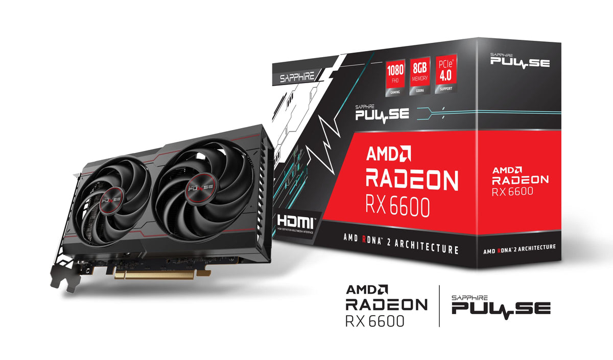 Sapphire RX 6600 operates with low noise for a quiet gaming setup.