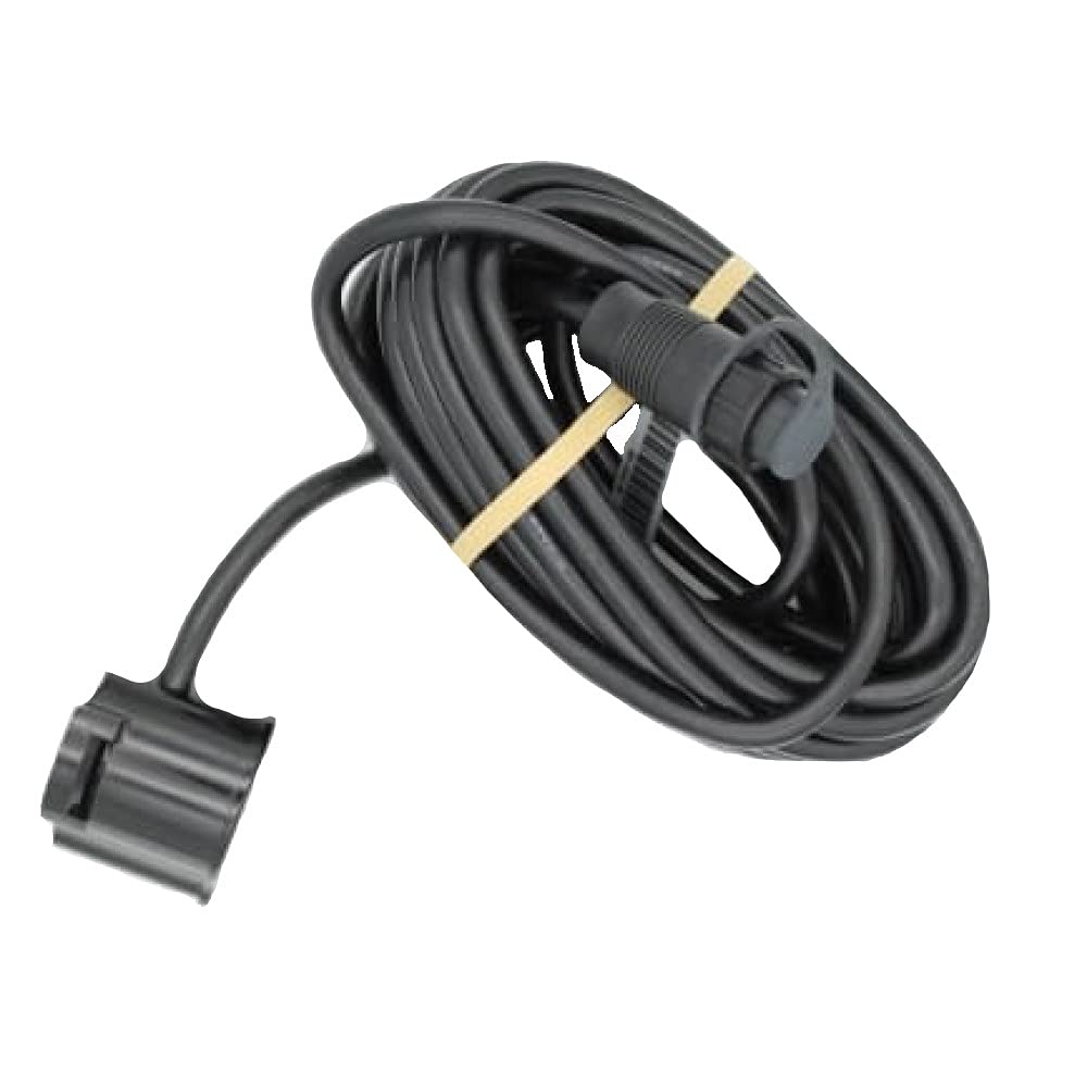 Lowrance 9-pin shoot-through hull CHIRP transducer in black for precise depth readings (no temp sensor).