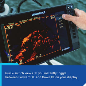 Lowrance ActiveTarget 2 XL bracket with angle markers simplifies setup.