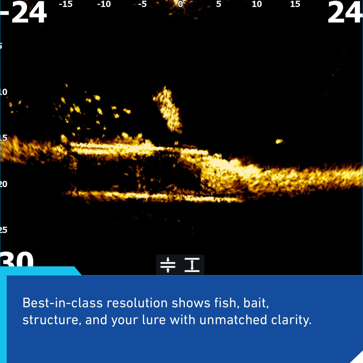 Lowrance ActiveTarget 2 XL down XL view reveals detailed structure for lure placement.