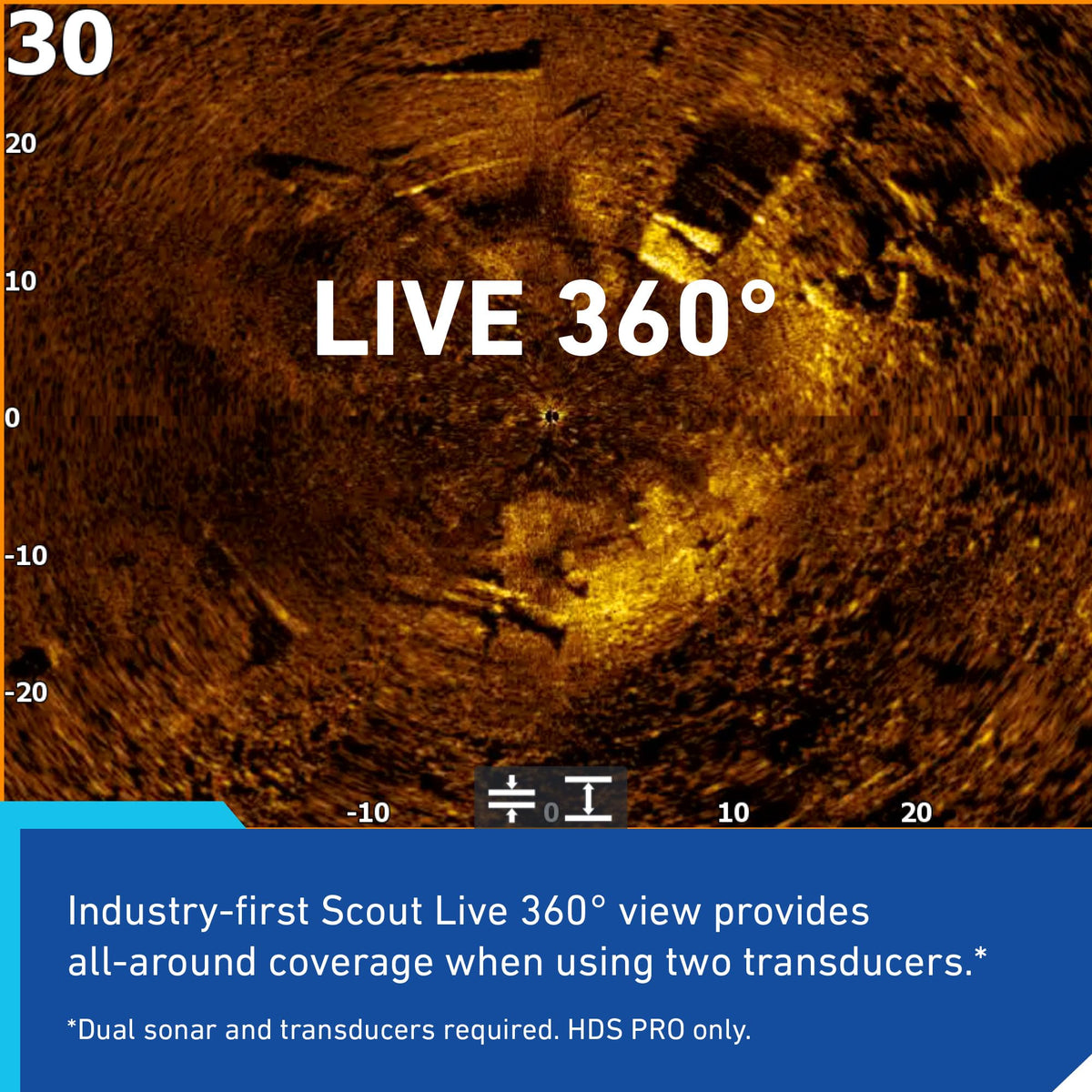 Lowrance ActiveTarget 2 XL Scout Live 360 option enhances situational awareness.