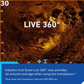 Lowrance ActiveTarget 2 XL Scout Live 360 option enhances situational awareness.