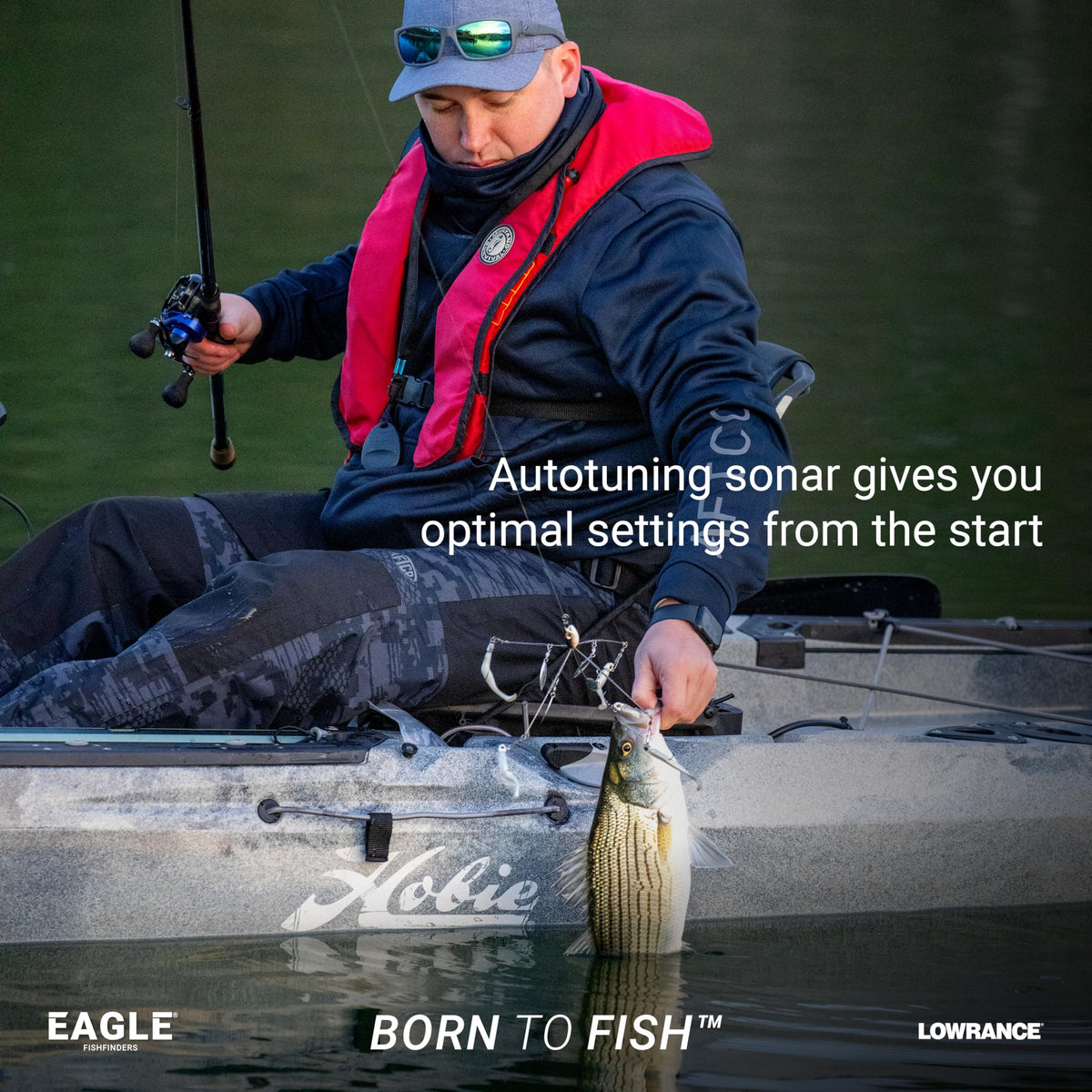 Lowrance Eagle 4x sun cover protecting the unit in bright sun