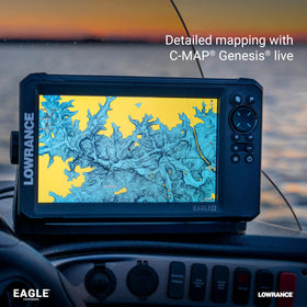 Lowrance Eagle 9 pre-loaded C‑MAP Inland charts cover more than 17,000 lakes.
