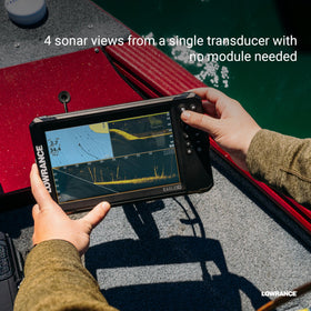 Lowrance Eagle Eye 9 forward live sonar view reveals fish movement in real time.