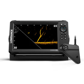 Lowrance Eagle Eye 9 Live Forward view shows real-time fish movement and lure reaction.