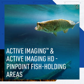 Lowrance Elite FS 10 active imaging screen highlights structure and cover for better spots