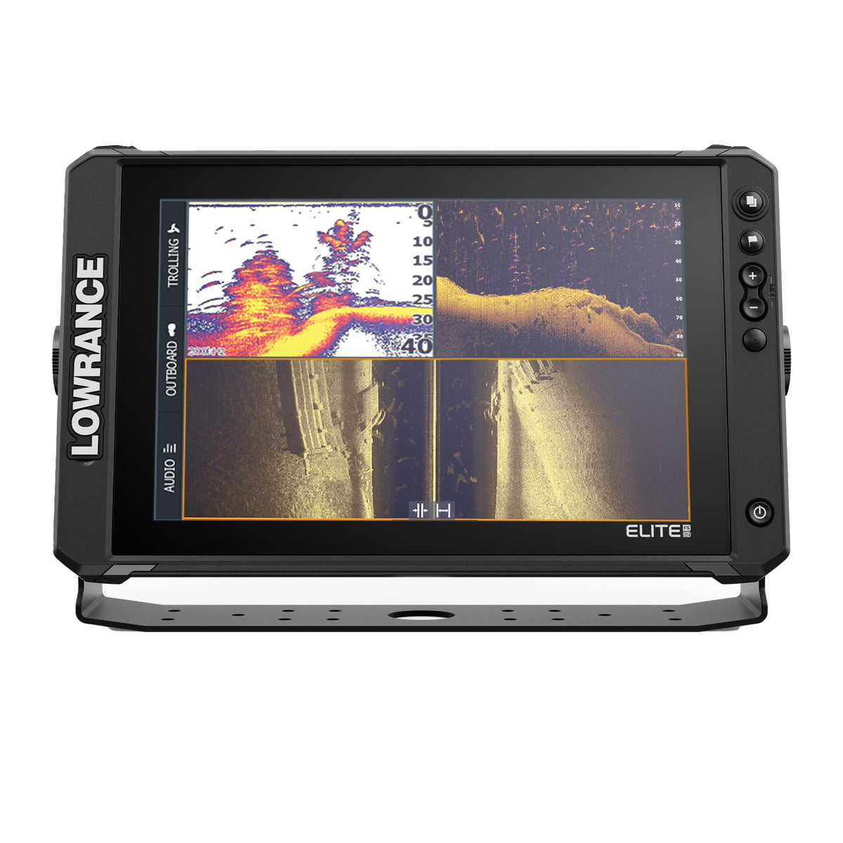 Lowrance Elite FS 12 display providing bright, clear navigation readouts on the helm