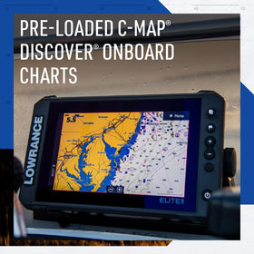 Lowrance Elite FS10 preloaded CMAP Discover OnBoard charts covering thousands of lakes