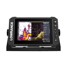 Lowrance Elite FS7 display provides bright underwater detail for easy lure placement.