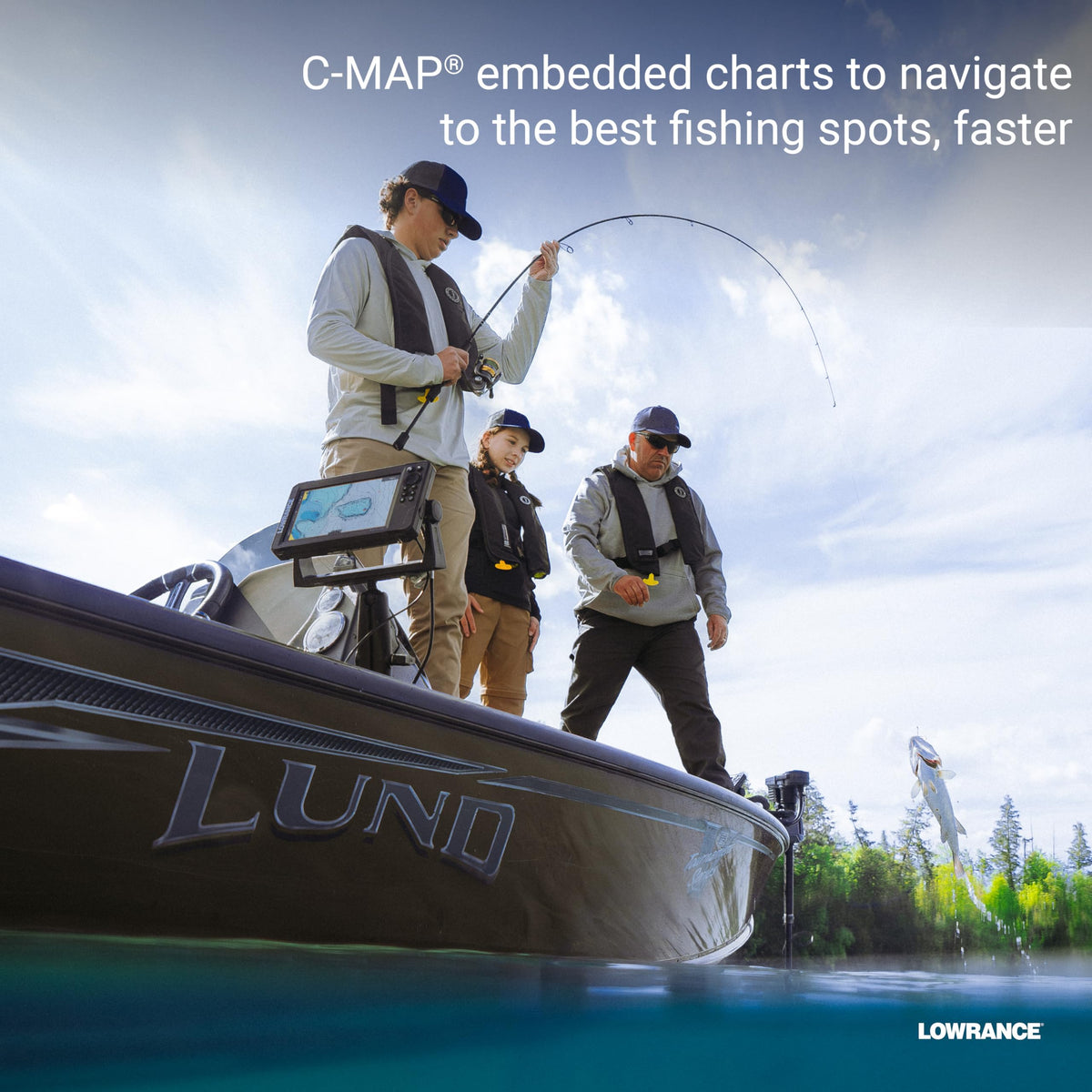 Lowrance Genesis Live real-time contours help create custom bathymetry maps.