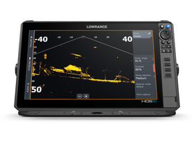 Lowrance HDS PRO 16 display in bright light with crisp sonar clarity.