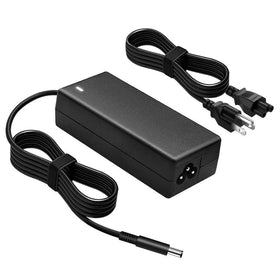LOXIGIOER 65W Dell charger in use powering a Latitude laptop for reliable charging
