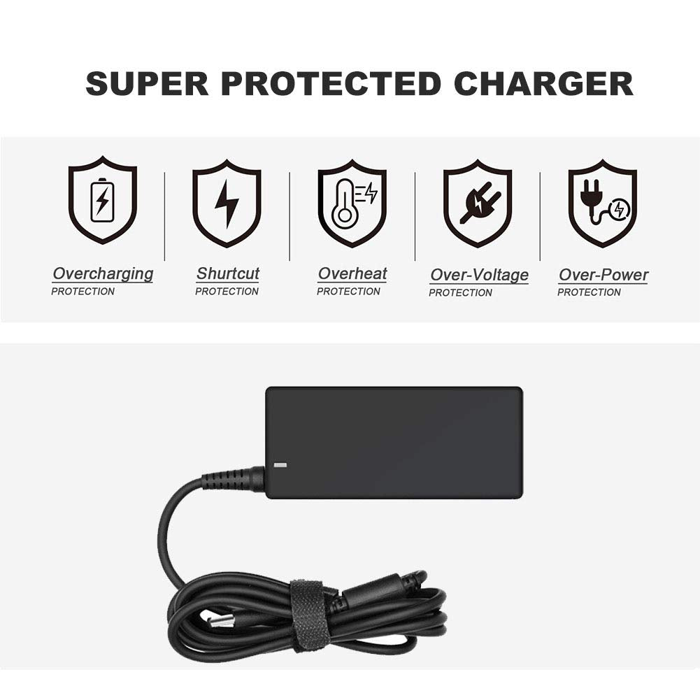 LOXIGIOER 65W Dell charger compact design fitting on a small desk