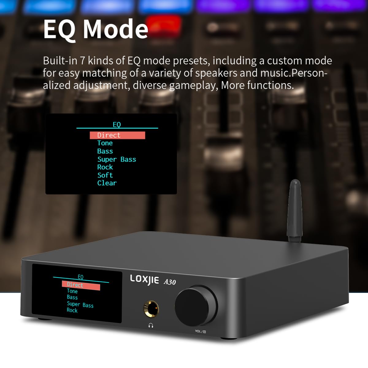 LOXJIE A30 DAC MA12070 detail emphasizing efficient amplification