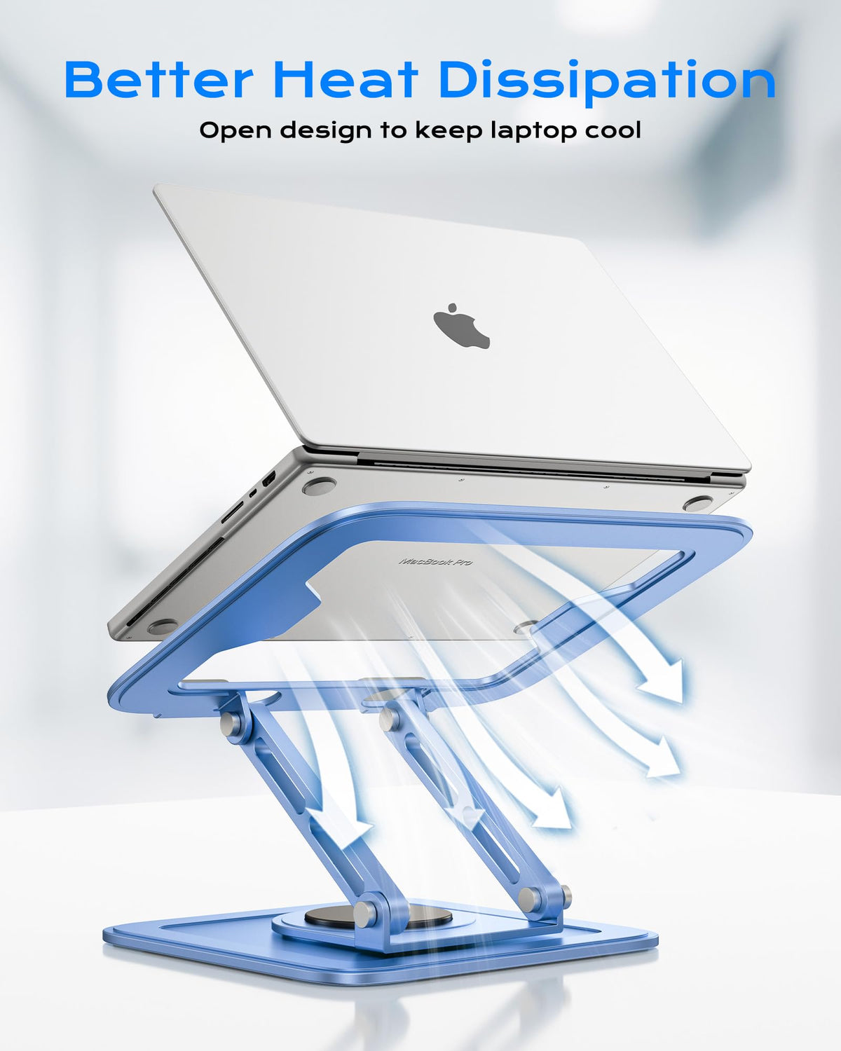 LOXP ergonomic design raises screen height for comfortable work.
