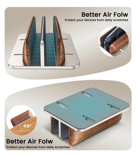 Premium walnut wood paired with aluminum for a sleek, durable design.