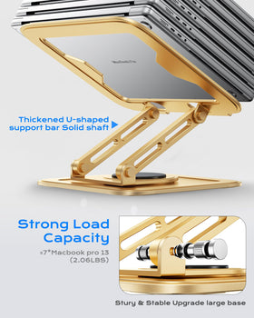 LOXP stand with laptop on home desk improving posture and screen height