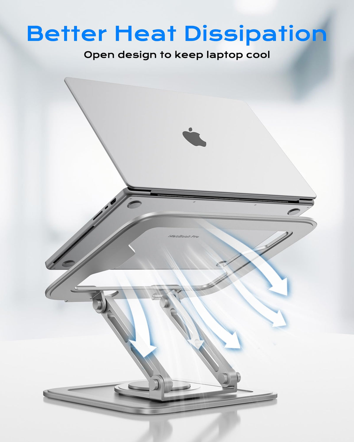 LOXP with laptop mounted side profile improving ergonomic viewing