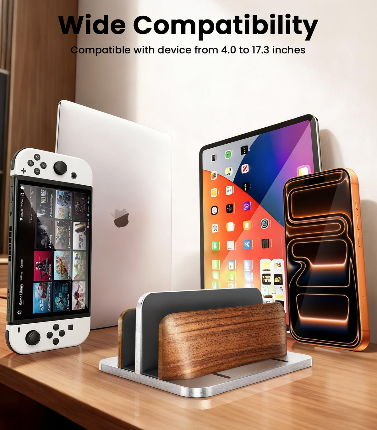 Wide compatibility supports MacBook, iPad, Surface, and other devices.
