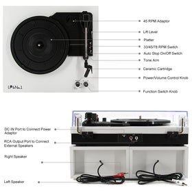 LP&No.1 white leather cover protects records elegantly