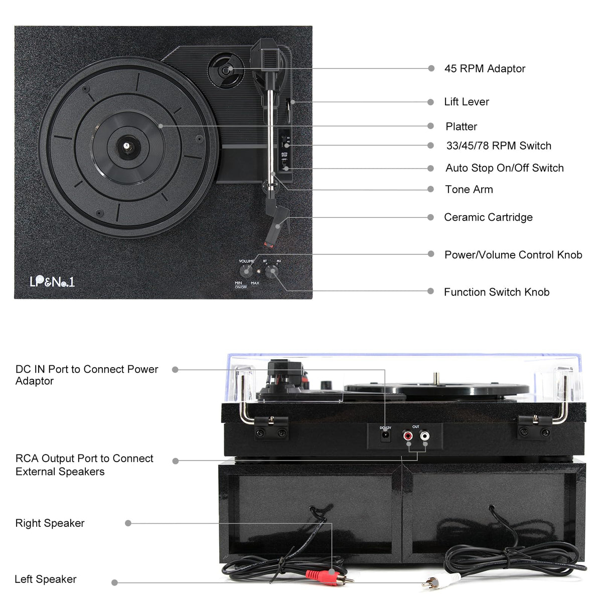 LP&No.1 beginner-friendly controls simplify vinyl listening.