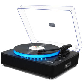 LP&No.1 record player with built-in speakers for rich, room-filling sound.