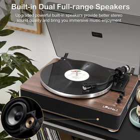 LP&No.1 sturdy aluminum alloy tonearm ensures smooth rotation.