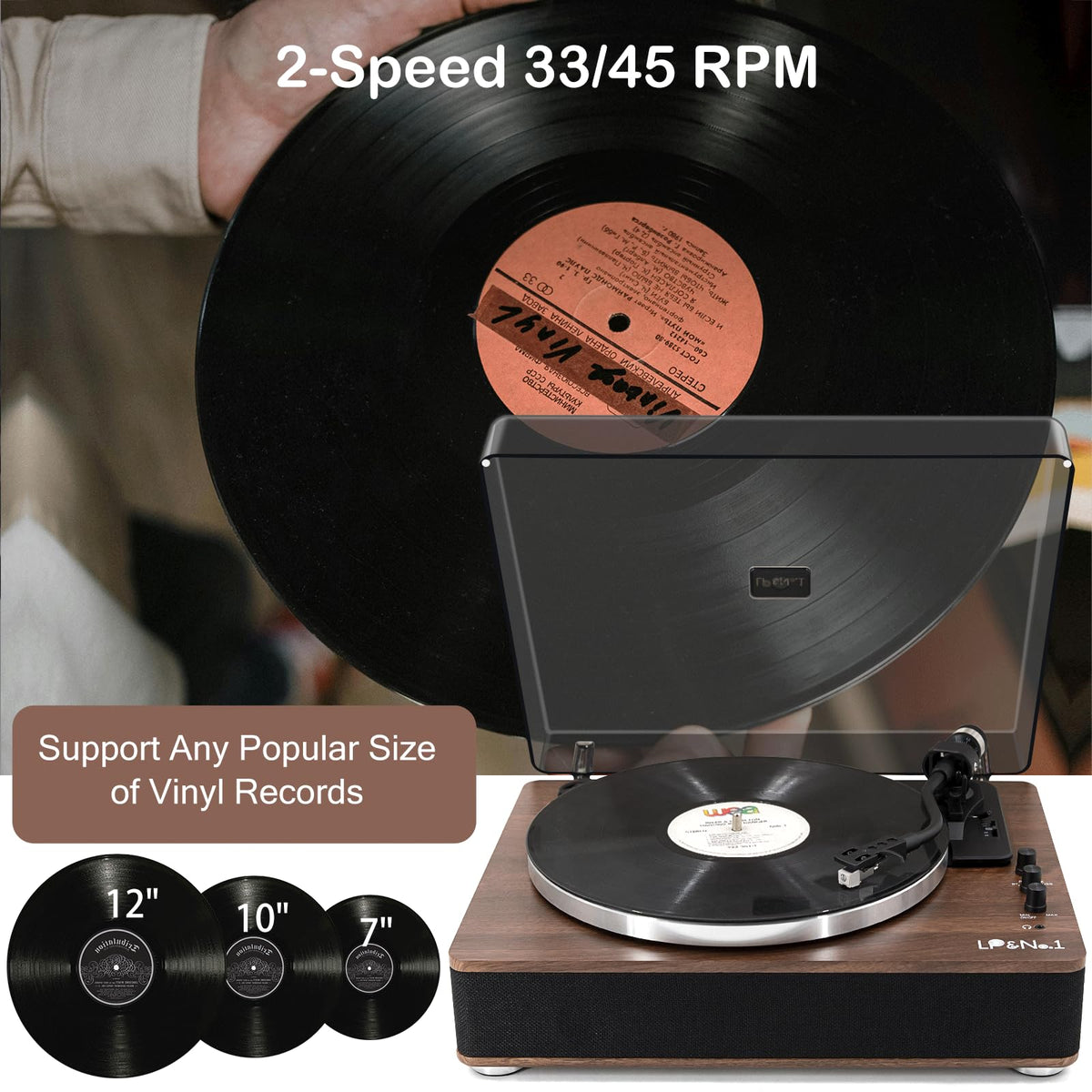 LP&No.1 built-in 20W speakers deliver room-filling sound.