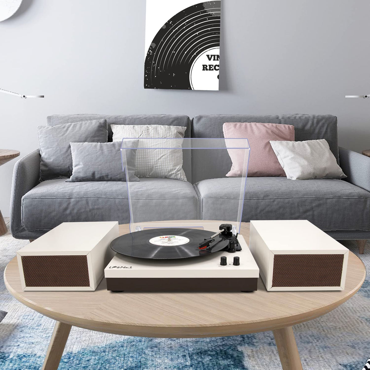 LP&No.1 vintage wood-bodied turntable combines retro style with modern tech