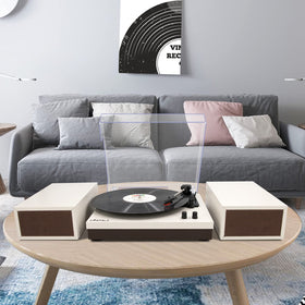 LP&No.1 vintage wood-bodied turntable combines retro style with modern tech