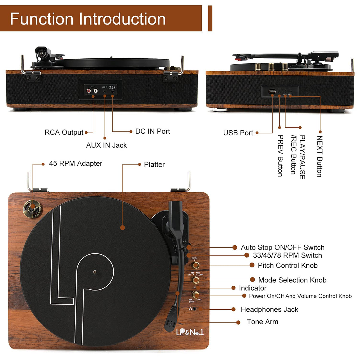 LP&NO.1 wireless pairing shows easy setup with devices up to 33 feet away.