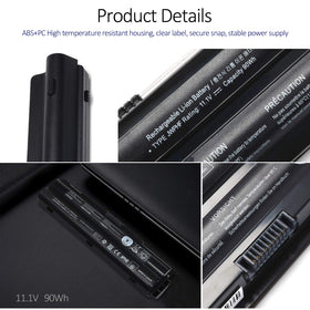 LQM 90Wh battery connectors close-up for secure link to Dell XPS boards.