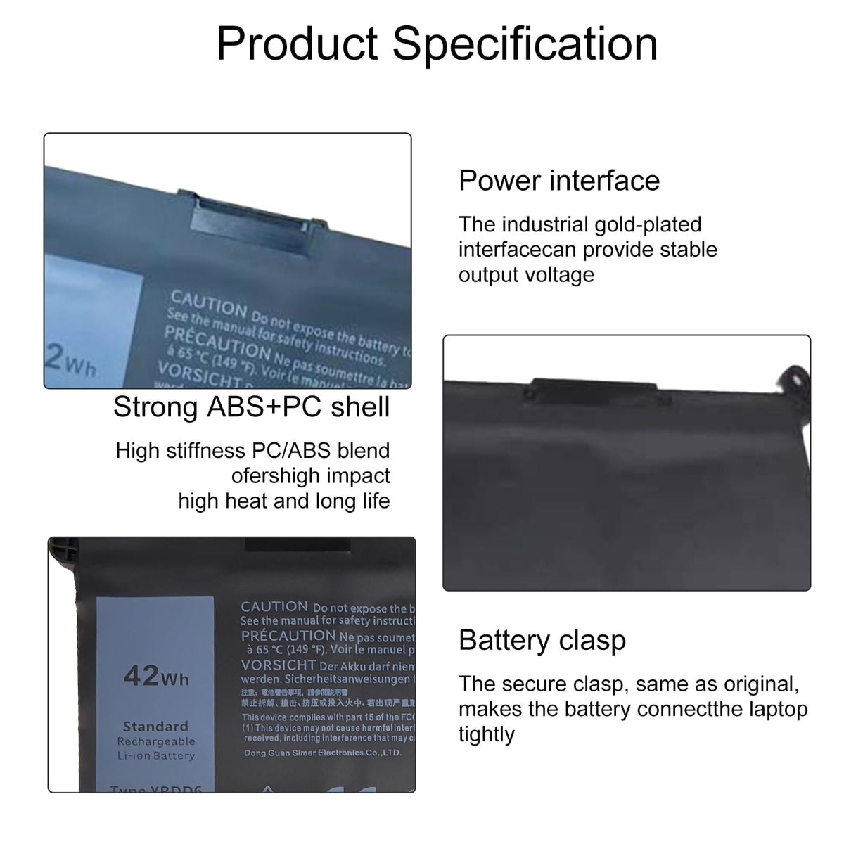 LQM YRDD6 battery installation on a Dell Inspiron laptop