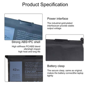 LQM YRDD6 battery installation on a Dell Inspiron laptop