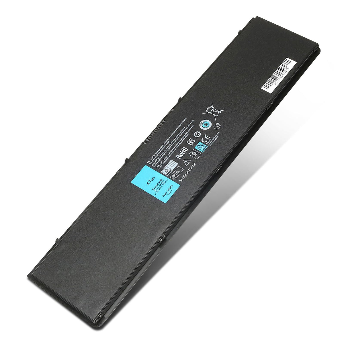 LQM battery front view showing clean casing and model for reliable replacement